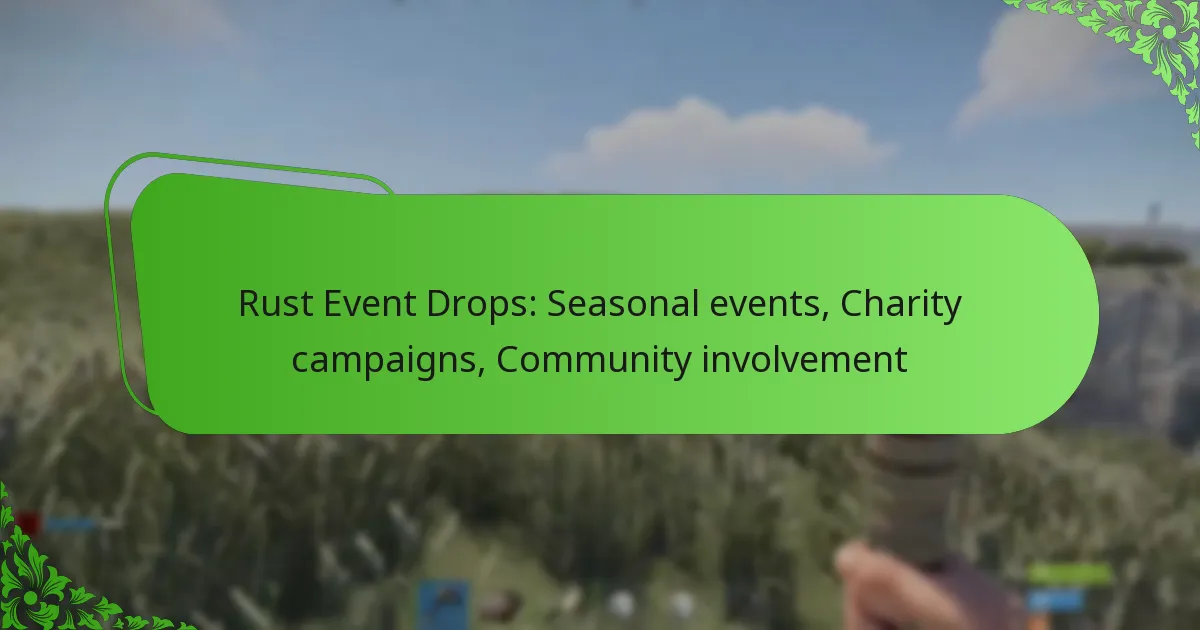Rust Event Drops: Seasonal events, Charity campaigns, Community involvement