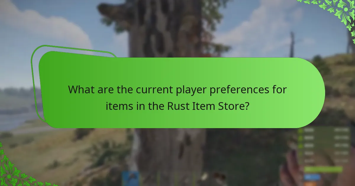 What are the current player preferences for items in the Rust Item Store?